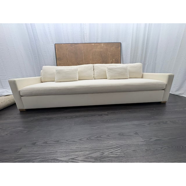 2020s Rh Restoration Hardware Belgian Track Arm Bench-Cushion Sofa For Sale - Image 5 of 18