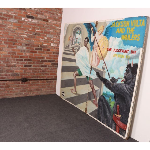 African Monumental Ghanaian "Concert Party" Fragmentary Bifold Painting by Mark Anthony For Sale - Image 3 of 18