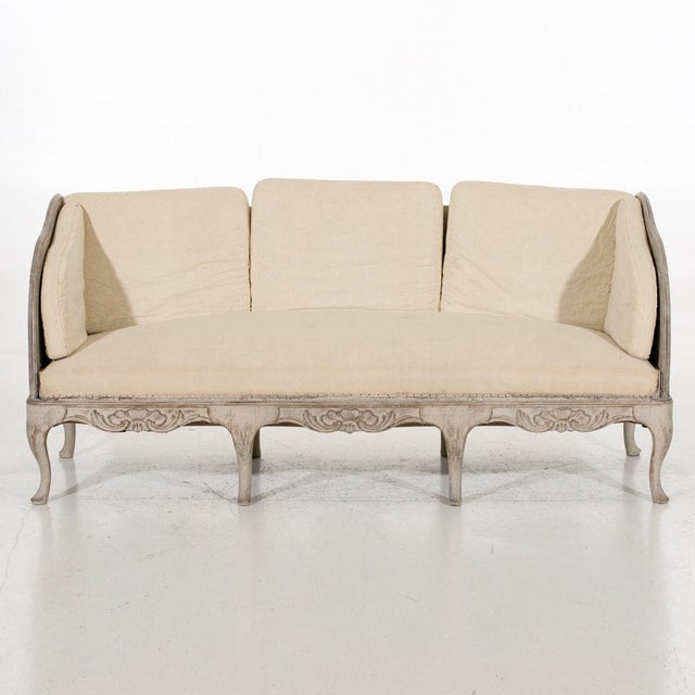 Cream Vintage Rococo Swedish Sofa For Sale - Image 8 of 8