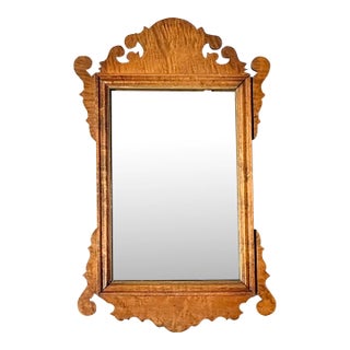 Vintage Chippendale Burl Wood Mirror For Sale