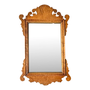 Vintage Chippendale Burl Wood Mirror