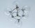 Mid century pendant light, chrome structure with intertwined curved chromed spokes and bubble glass shades height 31.49...