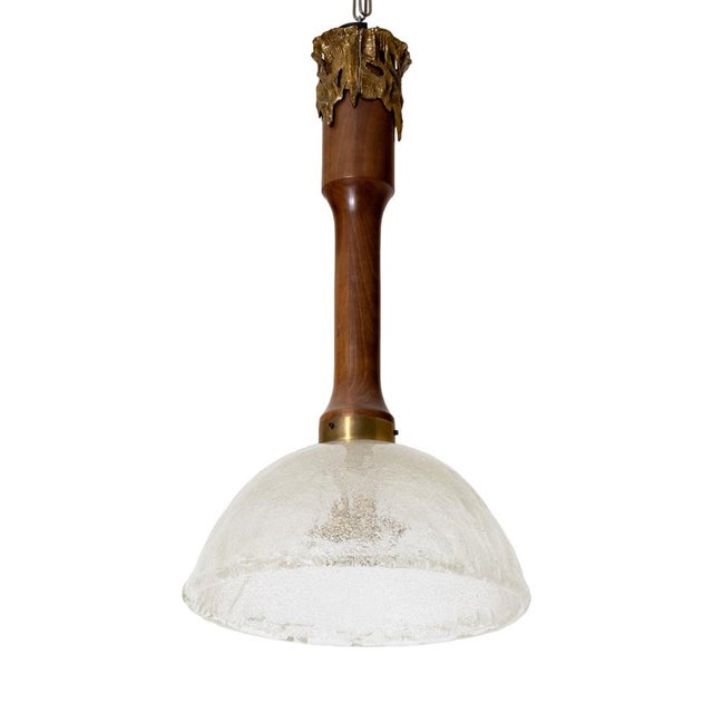 Brown Vintage Italian Ceiling Lamp by Angelo Brotto, 1980s For Sale - Image 8 of 8
