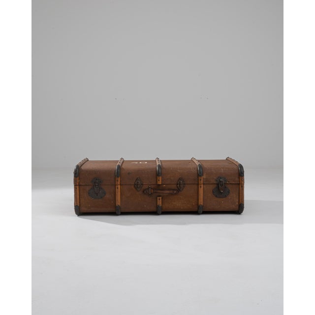 French 1900s French Wooden Trunk For Sale - Image 3 of 10