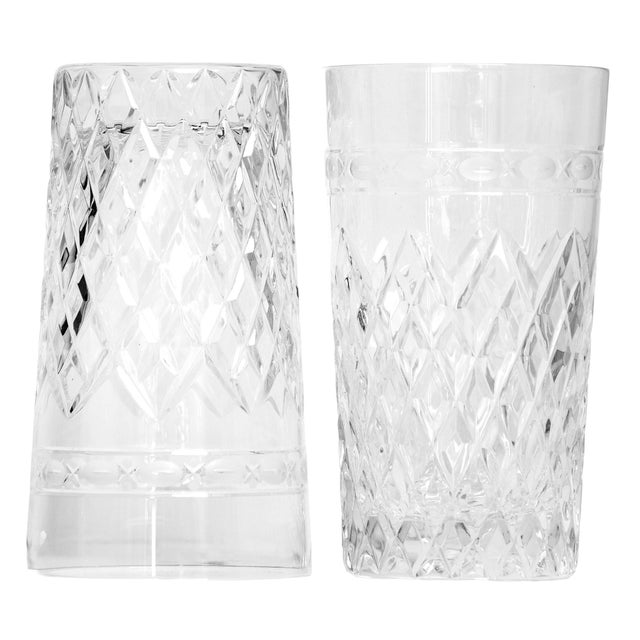 Late 20th Century Wedgewood "Cheslyn" Crystal 5oz Tumblers With Diamond Cut Pattern; Set of 8 For Sale In Los Angeles - Image 6 of 6