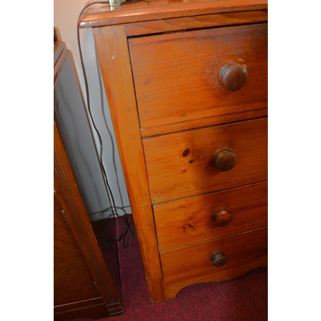 Antique Honey Pine Chest of 4 Drawers / Dresser English Farmhouse Country For Sale - Image 12 of 18