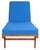 Newport Chaise Lounge Chair with Side Table, Natural/Royal Blue Cushion For Sale - Image 12 of 13