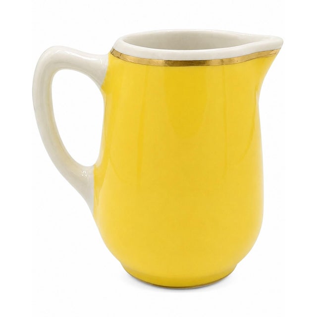 Ceramic Vintage the Carlyle Hotel Nyc Yellow Coffee Creamer For Sale - Image 7 of 9