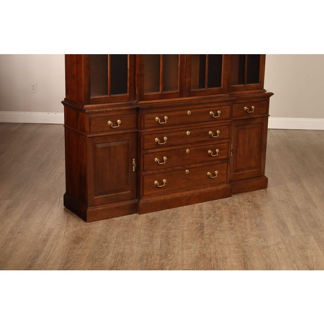 Stickley Traditional Style Cherry Breakfront China Cabinet For Sale - Image 12 of 18