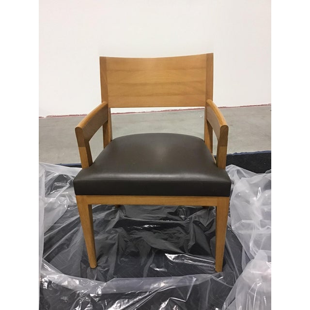 Christian Liaigre "Equus" Dining Chairs in Natural Oak Finish and Leather - Set of 2 For Sale - Image 14 of 17