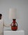 Ceramic Mid 20th Century German Red Fat Lava Glazed Ceramic Table Lamp For Sale - Image 7 of 12
