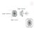 1.23ct Modern Aquamarine & Diamond Double Halo Stud Earrings 14k Gold- 2 Pieces For Sale - Image 13 of 16