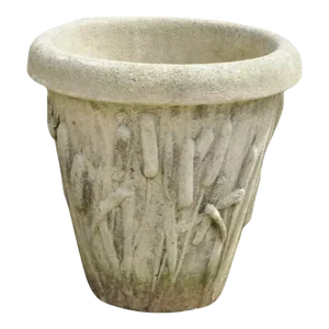 Vintage Nina Studio Concrete Cement Dragonfly Cattail Leaf Garden Planter Pot