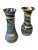 Blue Mid 20th Century Desert Sands Multi Color Swril Art Pottery Vases - a Pair For Sale - Image 8 of 10