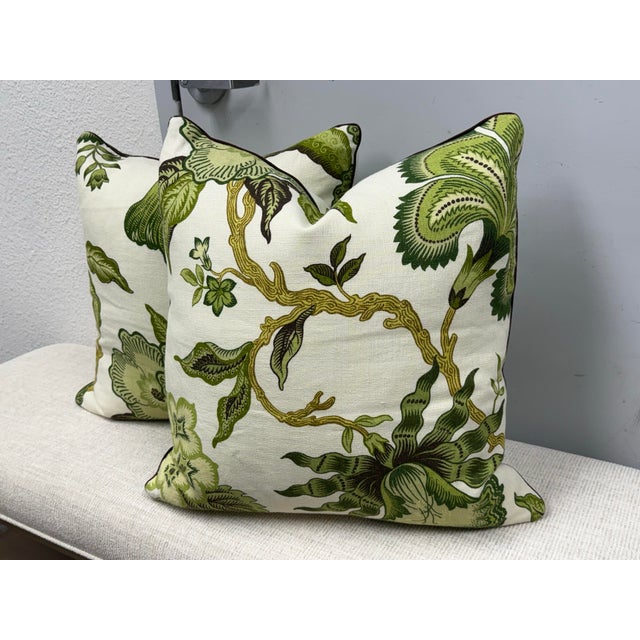 Design Plus Gallery presents a Pair of Hothouse Flowers Botanical Decorative Pillows by Celerie Kemble from Schumacher....