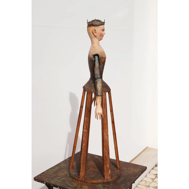 Baroque Santos Cage Doll With Silver Crown, Portuguese 18th Century, Virgin, Madonna, Religious For Sale - Image 6 of 12