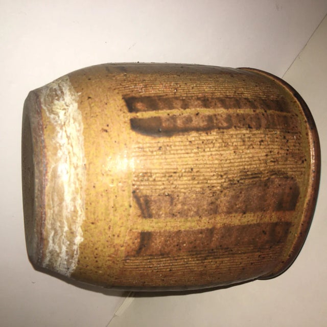 Mid Century Deep Pottery Planter For Sale - Image 4 of 8