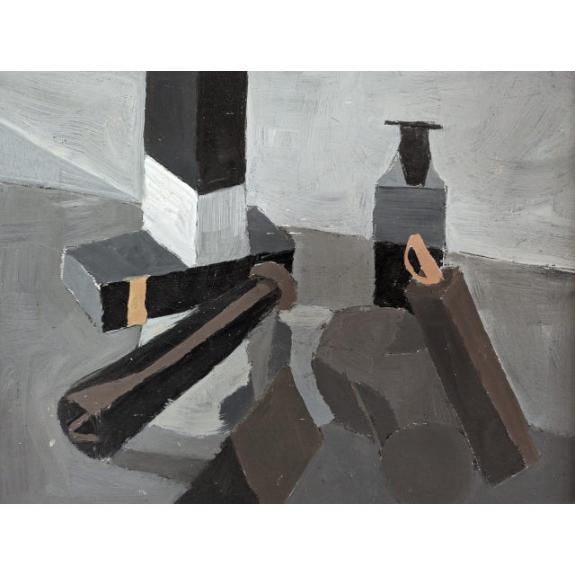 1968 Mid-Century Modern "Brown & Black" Vintage Still Life Oil Painting by Swedish Artist Gunnar Hållander (1915-1980), Framed For Sale - Image 9 of 12