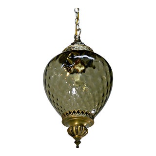 Hand Blown Glass Pendant Lamp For Sale