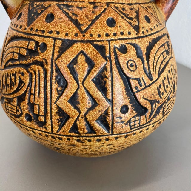 Pottery Fat Lava Maya Tiki Vase from Jasba Ceramics, Germany, 1970s For Sale - Image 16 of 18