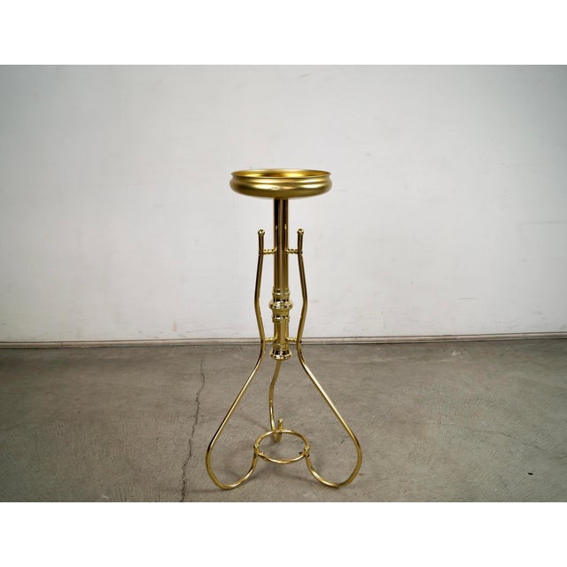 Hollywood Regency 1980’s Hollywood Regency Brass Plant Stand For Sale - Image 4 of 12
