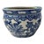 1970s Small Greek Key Blue and White Planter Bowl For Sale