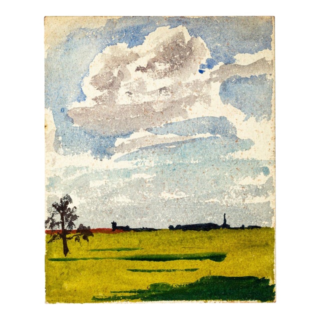 Countryside - Watercolor Drawing by Jean Chapin - Early 1900 Early 1900 For Sale