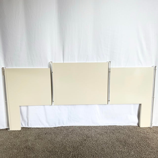 Postmodern Postmodern White Laminate and Lucite King Size Headboard For Sale - Image 3 of 6