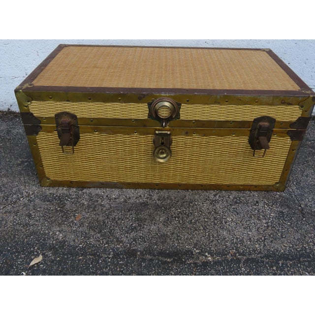 Hollywood Regency Wicker Cedar Hope Chest Blanket Trunk 6326 For Sale - Image 13 of 13