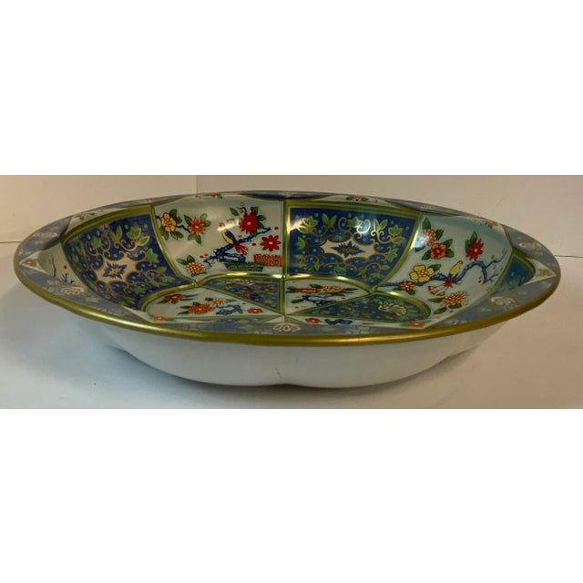 Mid 20th Century Vintage Chinoiserie Design English Tin Bowl For Sale - Image 5 of 6