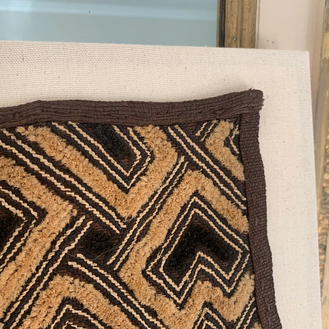 Mid 20th Century Mid 20th Century Mounted African Kuba Cloth Textile Panel For Sale - Image 5 of 7