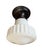 1920s Ribbed School House Style Light Fixture With Embossed Canopy For Sale - Image 9 of 9