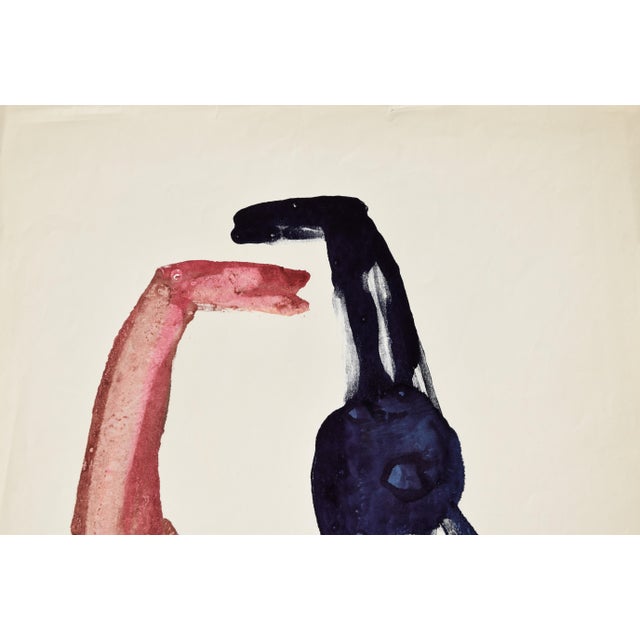 Ernst Bräuer, Two Horses (Red-Blue), 1961, Monotype For Sale - Image 4 of 12