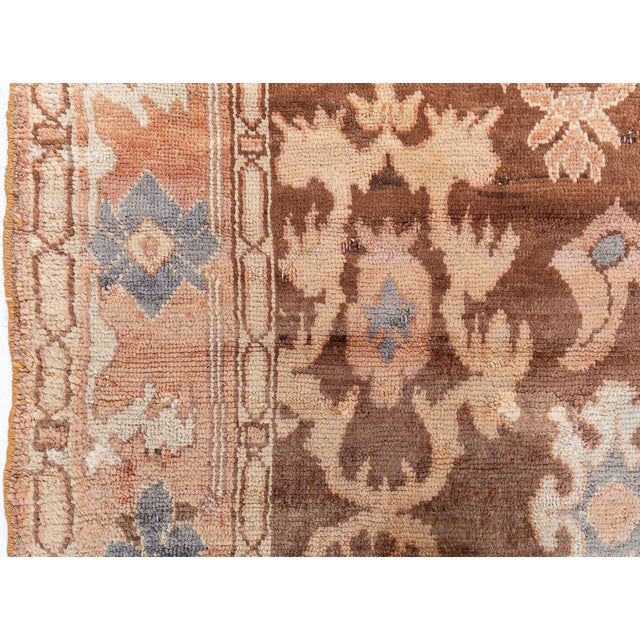 Vintage Turkish Oushak Rug with Floral Medallion Design Doris Leslie Blau For Sale In New York - Image 6 of 9