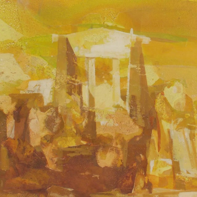 Dreamy impressionist painting with a striking, hot palette. Titled Aegean Temple on the original gallery tag and presented...