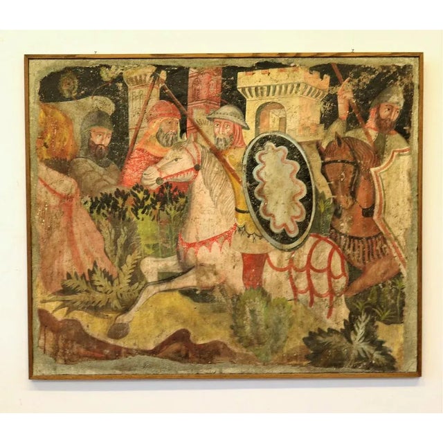 Detail of a Medieval Scene with Knights, 1970s For Sale - Image 9 of 9