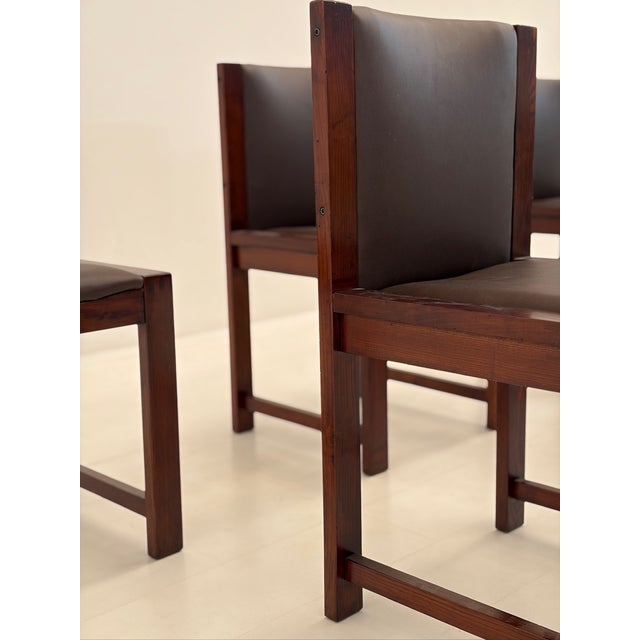 Vintage Wooden and Skai Chairs, 1960s, Set of 6 For Sale - Image 15 of 18