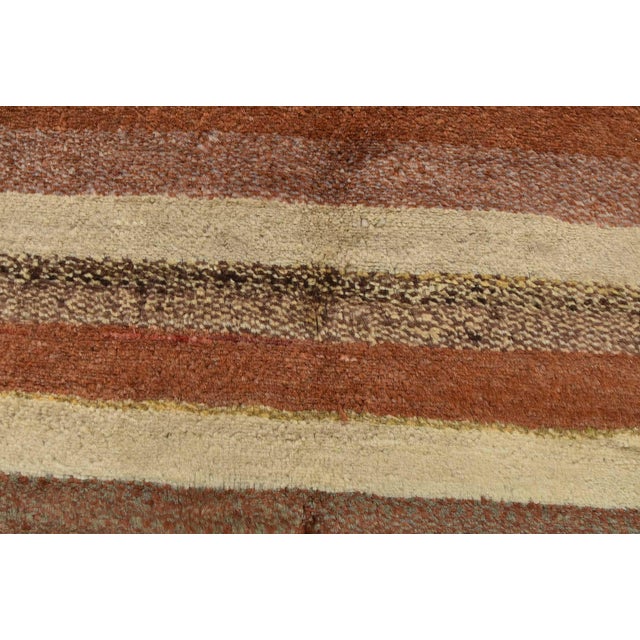Brown Gabbeh Rug 5'7'' X 8'2'' Multicolor Wool Striped Hand-Knotted Carpet For Sale - Image 8 of 12
