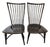 Vintage High Swept Back Windsor Birdcage Chairs in Ebony Finish- A Pair For Sale