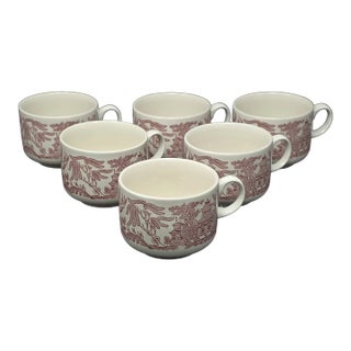 Vintage EnglishMid-Century Modern Churchill Willow English Cottage Mugs-Set of 6 For Sale
