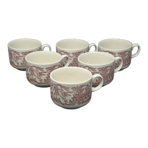 Vintage EnglishMid-Century Modern Churchill Willow English Cottage Mugs-Set of 6