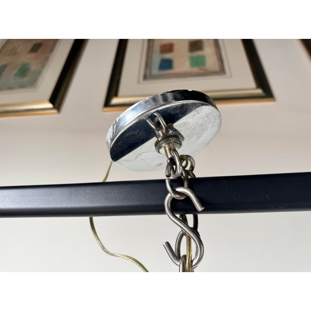 Chrome 70's Vintage Italian Venini Triedri Clear Murano Glass Chandelier For Sale - Image 8 of 12