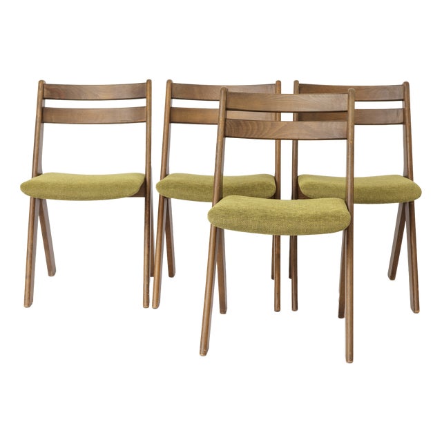 Vintage German Dining Chairs in Beech from Casala, 1970s, Set of 4 For Sale