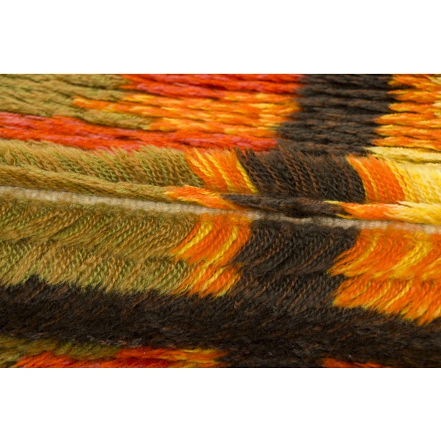 Vintage Swedish Rya Wool Rug in Grid Design by Rug & Kilim, 1950-1959 For Sale In New York - Image 6 of 9