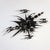 An extraordinary kinetic and Brutalist wall sculpture in torch-cut and welded wrought iron, attributed to Italian designer...