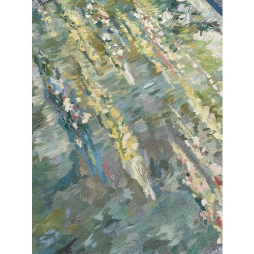 French in the style of Aubusson Tapestry Water Lilies attributed to Claude Monnet, 1960s For Sale - Image 15 of 18