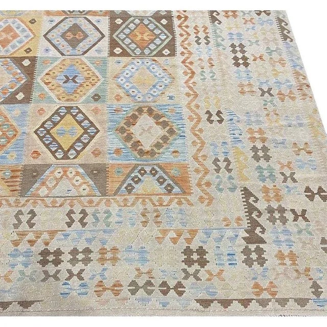 Handwoven Turkish Kilim Area Rug 10’1″ X 13’0″ For Sale - Image 4 of 11