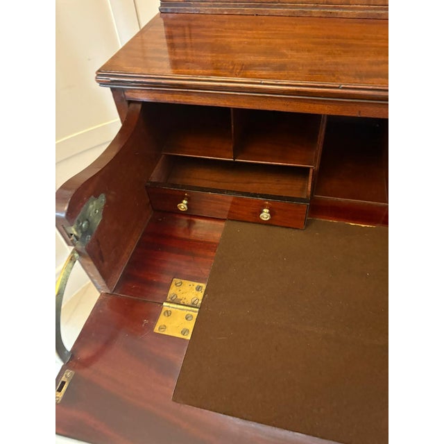 Early 19th Century Antique Regency Mahogany Secretaire Bookcase Desk with Glazed Doors and Fitted Interior, 1830 For Sale - Image 5 of 18