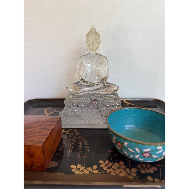 1970s Lucite Buddha Figure on Lotus Throne Pedestal For Sale - Image 13 of 13