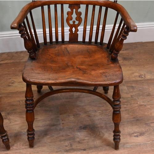 Windsor Farmhouse Armchairs with Pierced Splat Backs, Set of 2 For Sale - Image 3 of 7